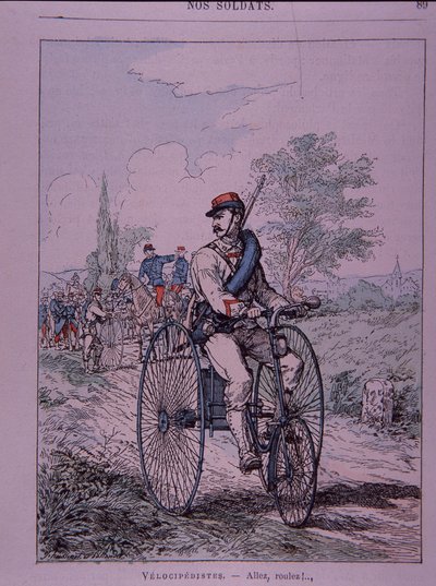 フランス軍の三輪車乗り（velocipediste 作： French School