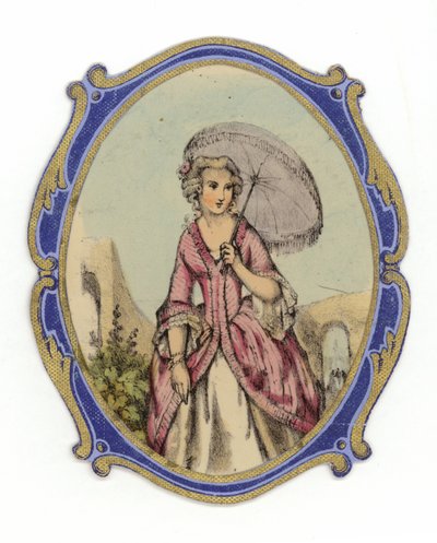 日傘とフランスの女性 作： French School