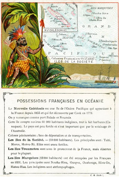 オセアニアにおけるフランスの所有、1890年頃 作： French School