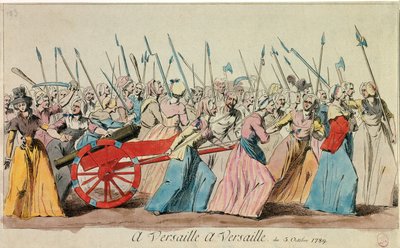 フランス革命"10月5日のヴェルサイユでの女性の行進 "について 作： French School