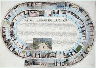 フランス革命：革命の主要な段階を伴う18世紀の終わりのガチョウのゲーム 作： French School