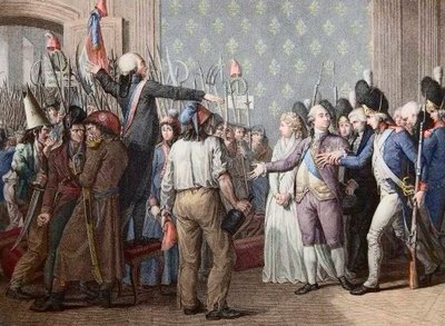 フランス革命：1792年6月20日、チュイルリー宮殿への進撃 - フランス革命 - 1792年6月20日、チュイルリー宮殿への進撃 - 1792年6月20日のチュイルリー宮殿での一日。国王ルイ16世が民衆の前に姿を現し、赤いカ 作： French School