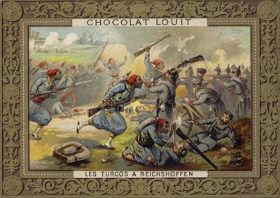 1870年のプロイセン戦争、ライヒショッフェンの戦いでのフランスターコス（植民地軍） 作： French School