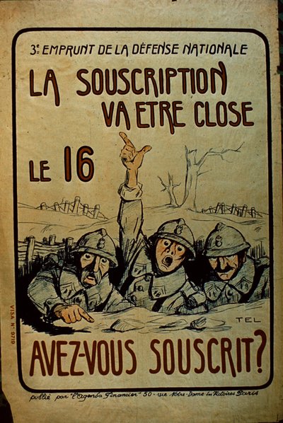 フランス第一次世界大戦の戦争債ポスター、1914-18 作： French School