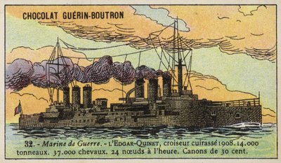 フランスの装甲巡洋艦エドガー・キネ 作： French School