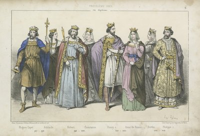 10世紀、11世紀、12世紀のフランスの王と女王 作： French School