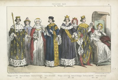 13世紀と14世紀のフランスの王と女王 作： French School