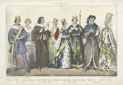 14世紀と15世紀のフランスの王と女王 作： French School