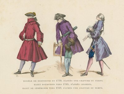 18世紀のフランスのメンズファッション 作： French School