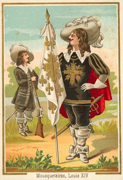 ルイ14世時代のフランス銃士(クロモリト) 作： French School