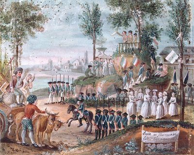 フランス最高州の地方祭、1794（紙にトイレ） 作： French School