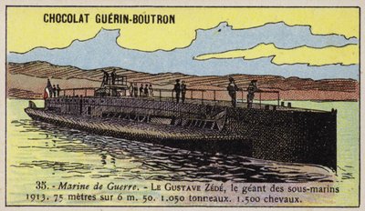 フランスの潜水艦Gustave Zede 作： French School