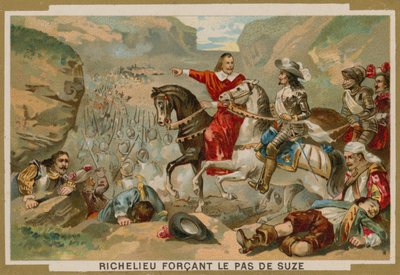 1629年、リシュリュー枢機卿が指揮したフランス軍がサヴォイのスザにパスを強制 作： French School