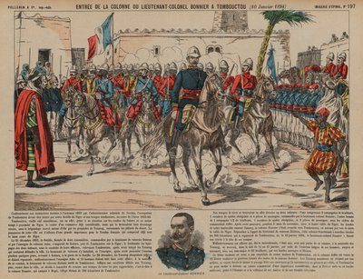 ユージン・ボニエ中佐率いるフランス軍がティンブクトゥに入城 作： French School