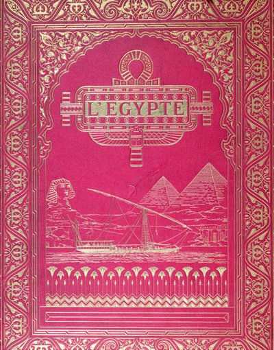 1880年にパリで出版されたG.エバースによるLEgypteの表紙（赤い革と金） 作： French School