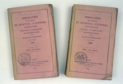 1868年にボウ夫妻に与えられた2つのフレンチサロンカタログの表紙 作： French School