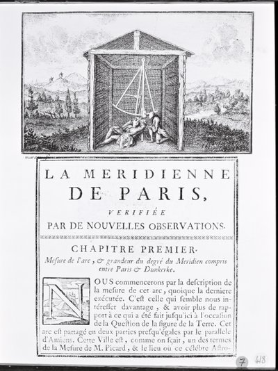 セザールフランソワカッシーニドトゥリー作のラメリディアンドゥパリの最初の章の表紙、1744年 作： French School