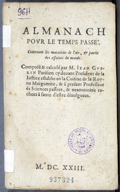 ジャン・ゲラン著「Amanage pour le temps passé」の巻頭言 作： French School