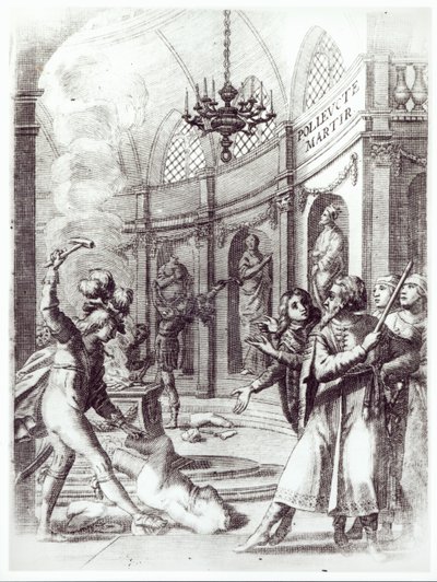 1643年に発行されたPierre Corneille（1606-84）によるPolyeucteの口絵 作： French School
