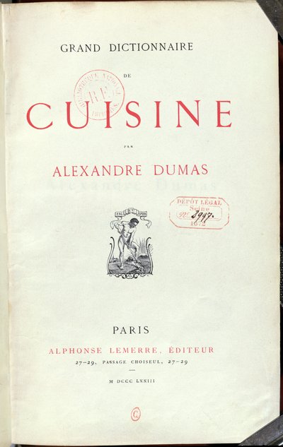 アレクサンドルデュマペレ作「大ディクシネアドクイジーン」の口絵（1803-70）1873 作： French School