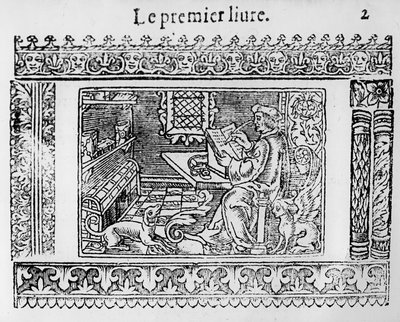 Thomas More（1478-1535）によるユートピアの最初の本の口絵 作： French School