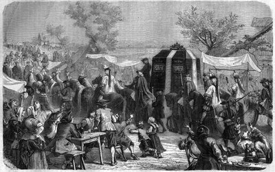 1715年のルイ14世の葬儀。モーリス・ラシャトレ著「世紀を超えたローマ法王と王位継承者たちの歴史」に掲載された版画 作： French School
