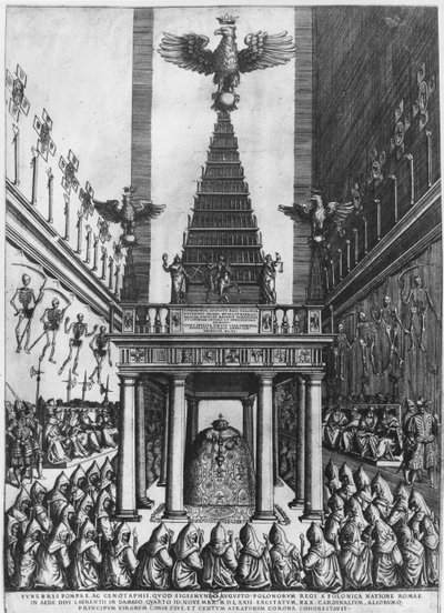 1572年、ローマのジグムント2世アウグストゥスの葬儀、ポーランド王、リトアニア大公 作： French School