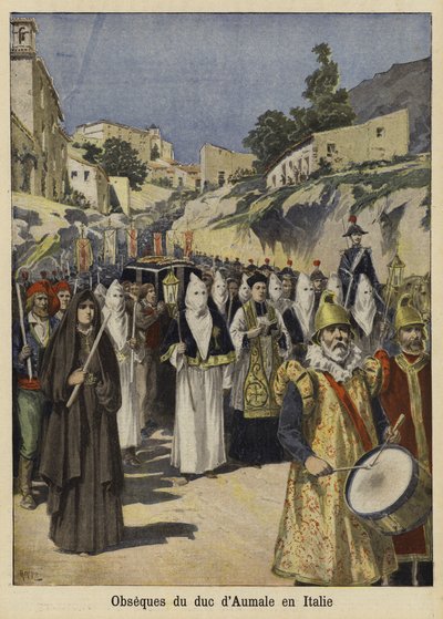 アウマレ公爵の葬儀、イタリア、1897 作： French School