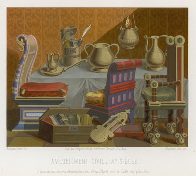 9世紀の家具とオブジェ 作： French School