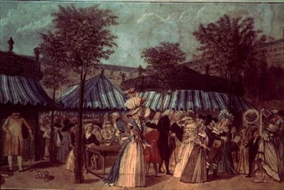 パリ、パレ ロワイヤルのガーデン ウォーク、1810 年頃（カラー リソ） 作： French School