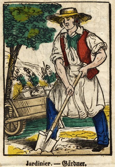 Gardener; Series on trades, image of Epinal of the 19th century. 作： French School