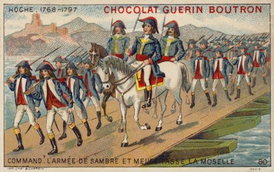 モーゼル川を渡るサンブレ・ムーズ方面軍司令官ホーシェ将軍（クロモリ写真 作： French School