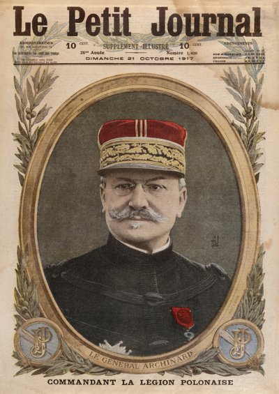 ルイアーキナード将軍、ルプチジャーナルの表紙イラスト、補足イラストレーター、1917年10月21日 作： French School