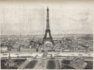 General View of the World Fair in Paris in 1889 with Eiffel tower from Trocadero, engraving - General view of the World Fair in Paris in 1889 with the Eiffel Tower, engraving in Le Monde illustrious de 1889 作： French School
