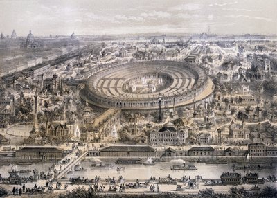 1867年の万博博覧会の概観、1867年、パリのトロカデロの丘から撮影 作： French School