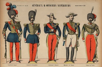 フランス陸軍の将軍と上級士官（カラー図版 作： French School
