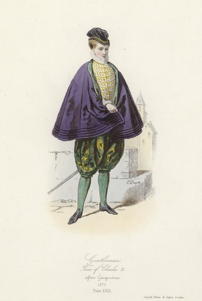 フランスのシャルル9世時代の紳士 作： French School