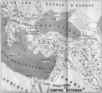 1860年のオスマン帝国の地理地図。1860年8月4日付 "Le Monde Illustré "173号に掲載された図版。 作： French School