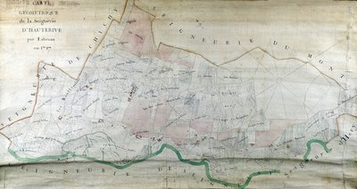 1787年にLabruneが作成したHauterive公国の幾何学的地図。 作： French School