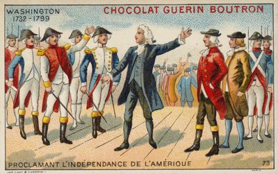 アメリカの独立を宣言するジョージ・ワシントン（クロモリト 作： French School