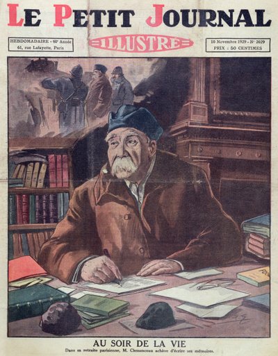 ジョルジュクレマンソー（1841〜1929年）、1929年11月10日、ルプチジャーナルの表紙 作： French School