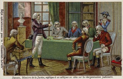 司法再編に関する彼の考えを同僚に説明した法務大臣、Georges Danton、1792年 作： French School