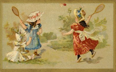 シャトルコックをしている女の子 作： French School