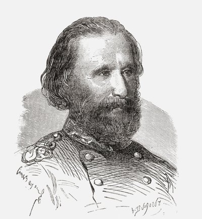 「ソシエテの秘密、レフランマコン」のジュゼッペガリバルディ、1867年に出版（彫刻） 作： French School