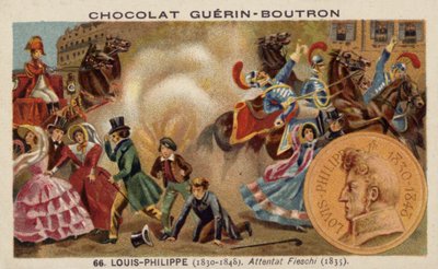 ジュゼッペマルコフィエスキがフランスのルイフィリップ王を暗殺しようとした、1835年 作： French School