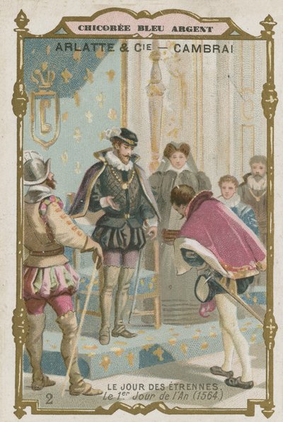 フランスの元旦にプレゼントを贈る 作： French School