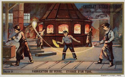 ガラス製造。チューブを引き出す（クロモリト 作： French School