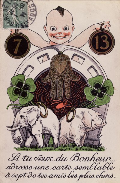 幸運のカード、1920年頃 作： French School