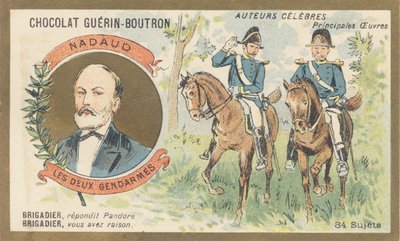Gustave Nadaud (1820-1893) フランスのゴゲール人、詩人、作詞家、「Les deux gendarmes」または「Pandora」という風刺的な作品の作者であり、政権によって禁止されていた 作： French School