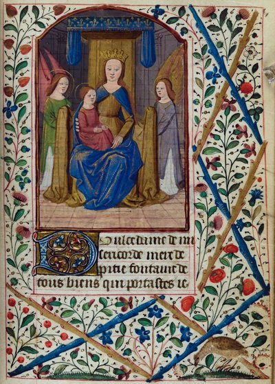 H - L-3-3fol。 148r聖母子、時祷書、パリの使用、15世紀半ばから 作： French School